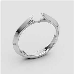 Open band with central support, perfect to showcase a gem as a radiant solitaire.