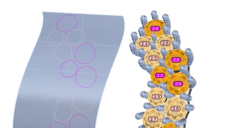 Automated round gem placement
