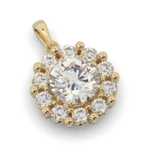 Cluster 002 Central stones 1.5 ct pendant with bail