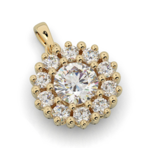 Cluster 004 Central stones 1.00 ct pendant with bail